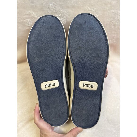 POLO RALPH LAUREN Mens Felton Gray Canvas Sneakers Sz 12D Casual Preppy READ - Picture 8 of 12